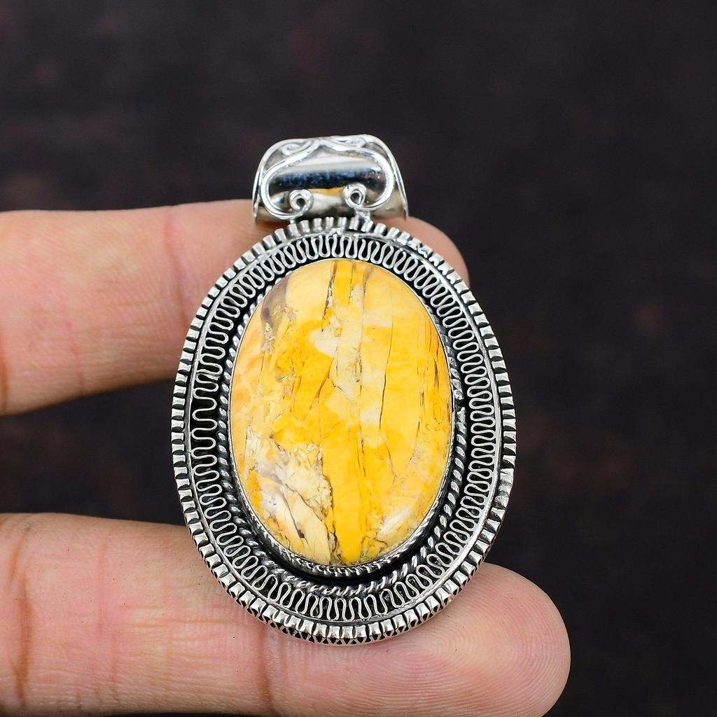 Brecciated Mookaite Pendant Vintage Pendant 925 Sterling Silver Pendant Unique Style Jewelry Natural Gemstone Handmade Pendant Gift For Mom