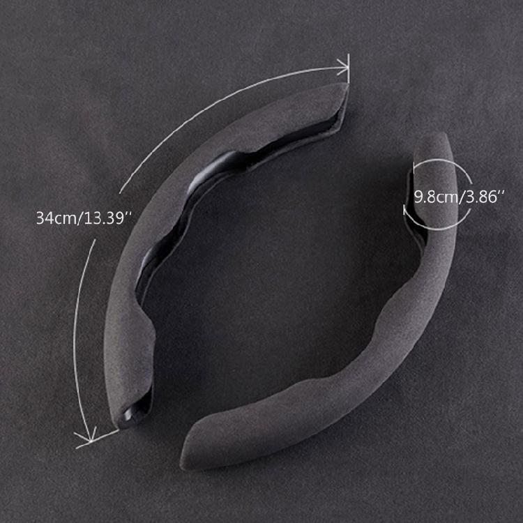 Suede Leather Car Steering Wheel Cover Wear-resistant Winter Warm Anti-skidding