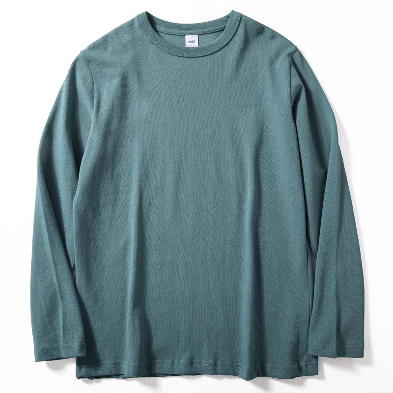 T-Shirt for Men, American Style 300g Heavyweight Pure Cotton Spring and Autumn Base Shirt, Simple and Versatile Round Neck Pullover Men's Top