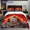 Clown Horror Set Unique Room Threepiece Set 1 Duvet Cover 2 Pillowcase Without Core Duvet Cover And Pillowcase Soft And Comfortable