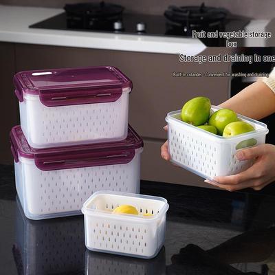 Versiegelte Obst- und Gemüse-Frischhaltebox mit Abtropfkorb und Deckel
