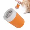 Dog Paw Cleaner Semi Automatic Soft Bristles Detachable Portable Pet Foot Wash Cup for Cats Yellow