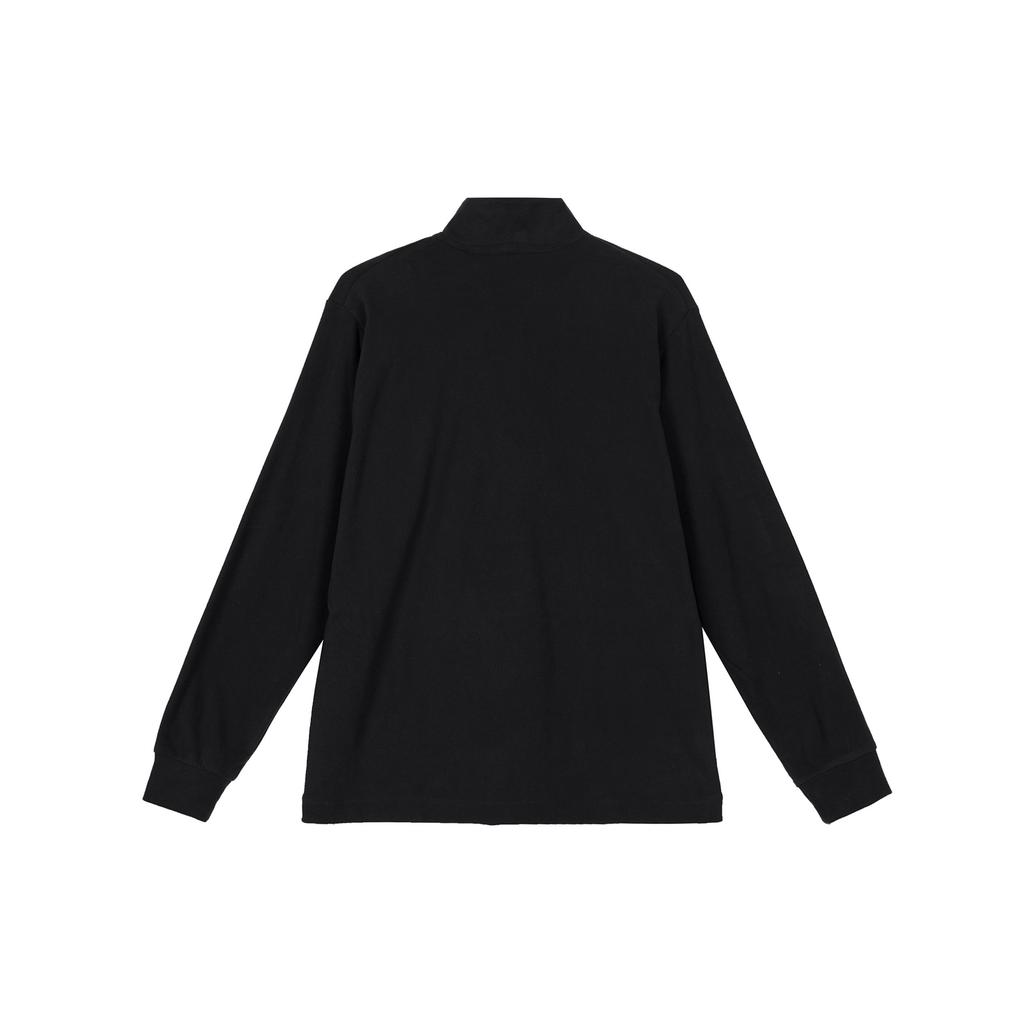 UNIQLO Solid Color Half-Zip Straight Loose Plush Jacket Unisex jackets Black 466728-09