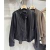 Casual Temperament Locomotive Leather Jacket Women's Autumn High Sense Stand-up Collar Loose Jacket Fashion Brown