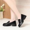 New Spring Autumn Leather Shoes British Style Love New Thick Heel Retro Single Shoes One-Part Women's Shoes Comfortable Fashion