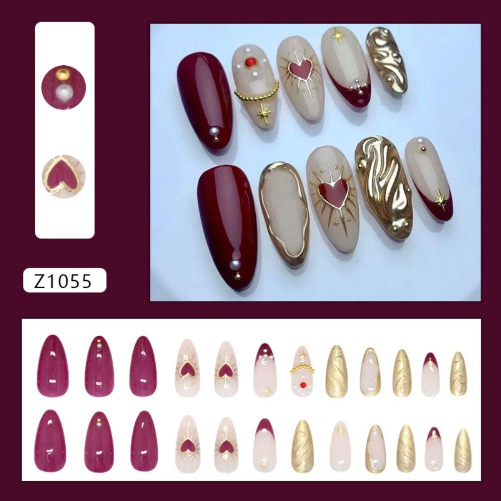 24pcs Flower Starburst False Nails French Nail Tips Manicure Press On Nails  DIY