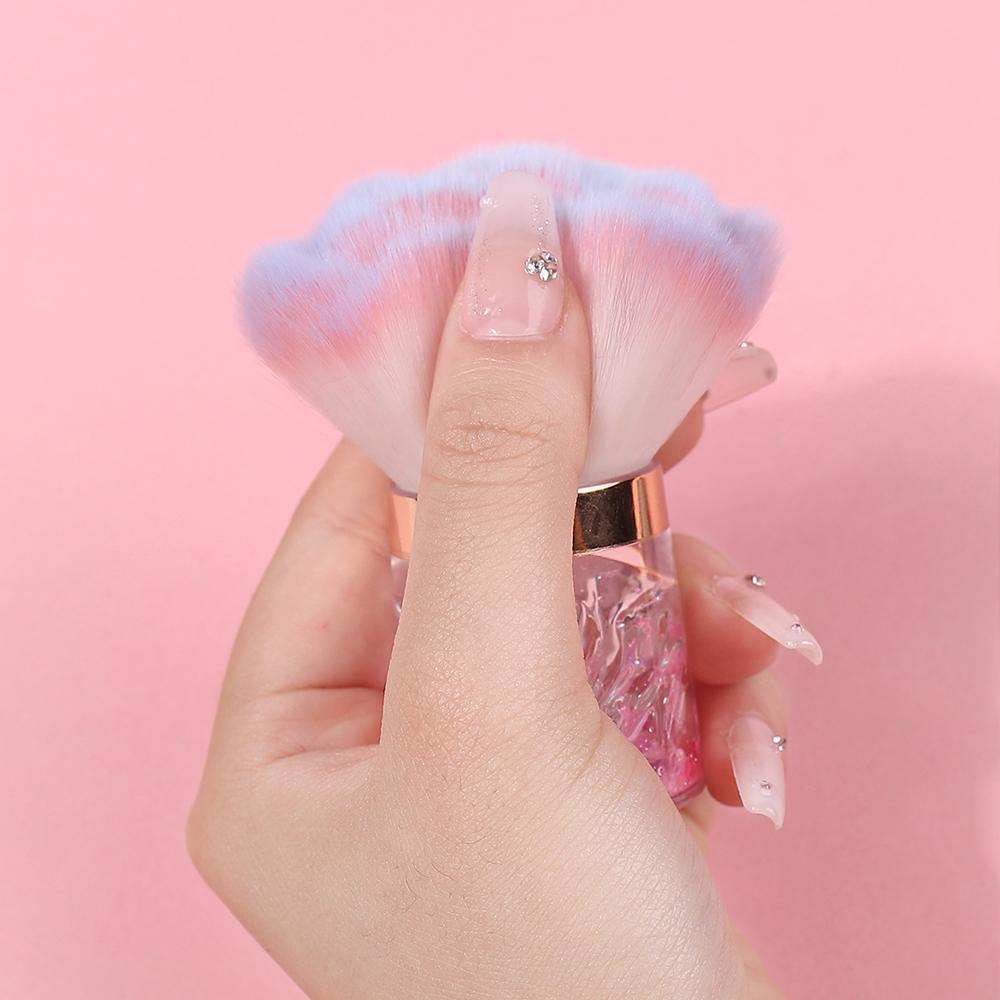 Nail Art Mushroom Rose Head Brush Remove Nail Dust Brush Polish Powder Cleaning Tool Beauty Makeup Brushes Manicure Tool