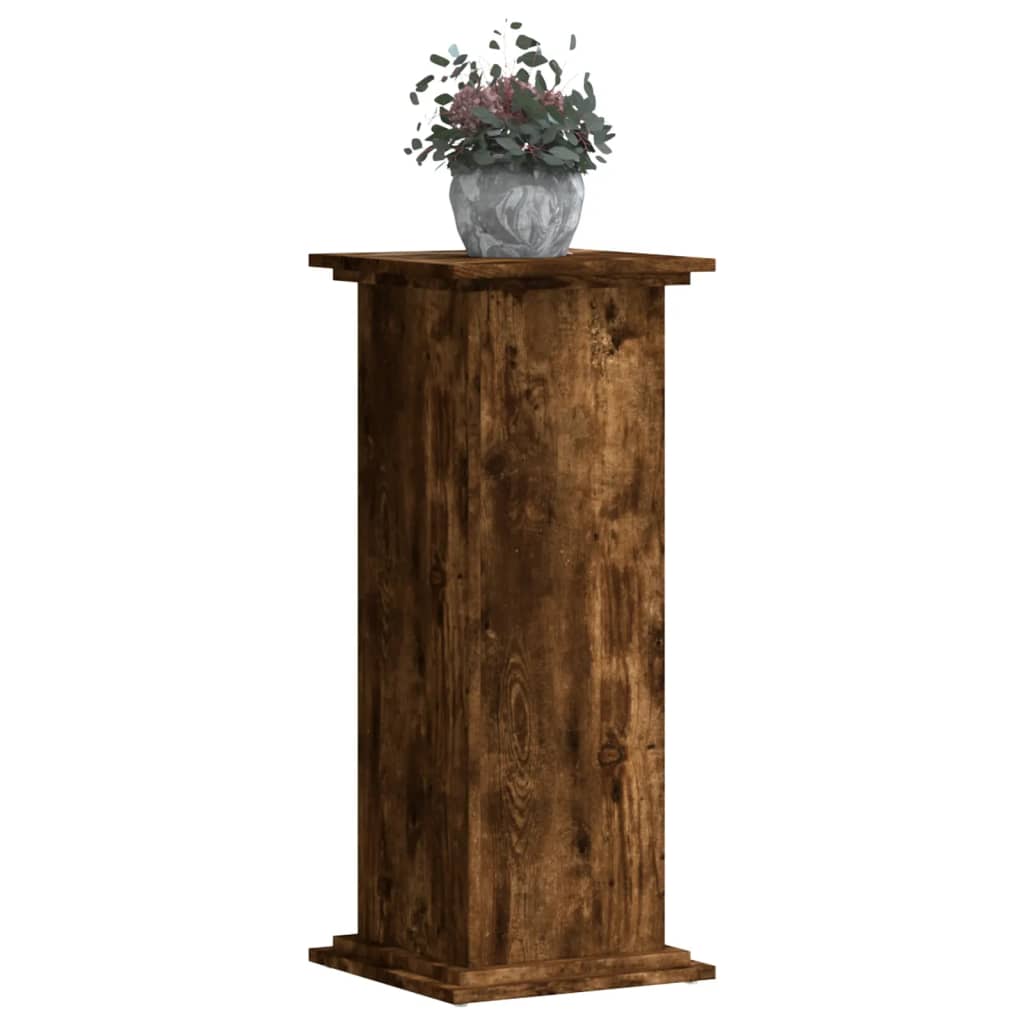 Plant Stand Smoked Oak 33x33x80 cm Wood Based Material