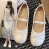 Round Head Versatile Spring And Summer Thick Heel Children Sweet Bow Light Mouth Single Shoes New Retro Mary Jane Shoes