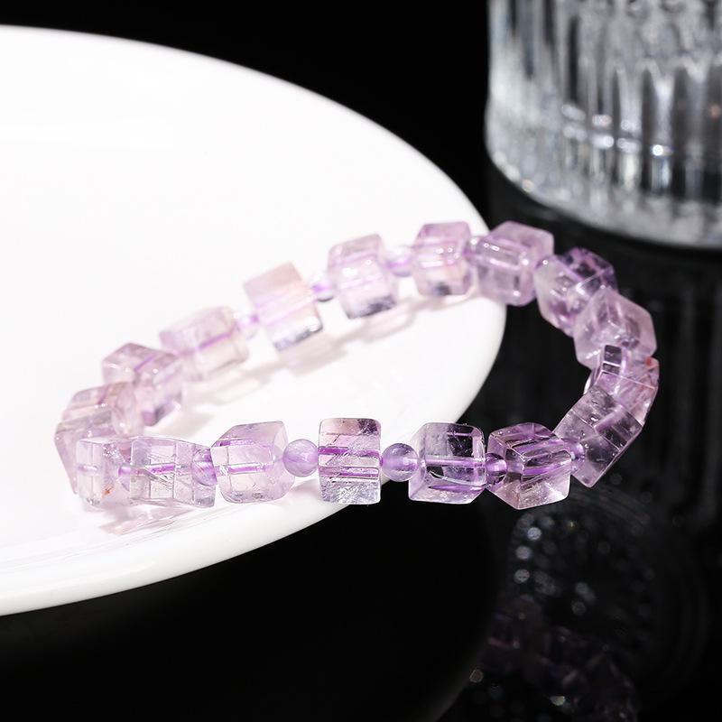 Jinde Jewelry Natural Purple Jade & Lavender Amethyst Beaded Women's Bracelet