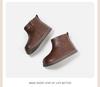 Fluffy Kids' Korean Style Leather Boots: Simple Short Boots for Babies & Toddlers - Perfect for Autumn & Winter