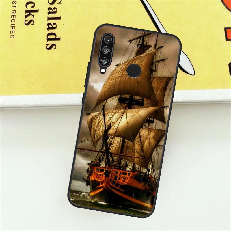 Sailing Pirate Ship Boat For Huawei Nova 9 10 SE 7i 8i 11i 12i 12s Y73 Y72 Y61 Y91 Y90 Y70 P30 P40 Lite Y60 Pro Case