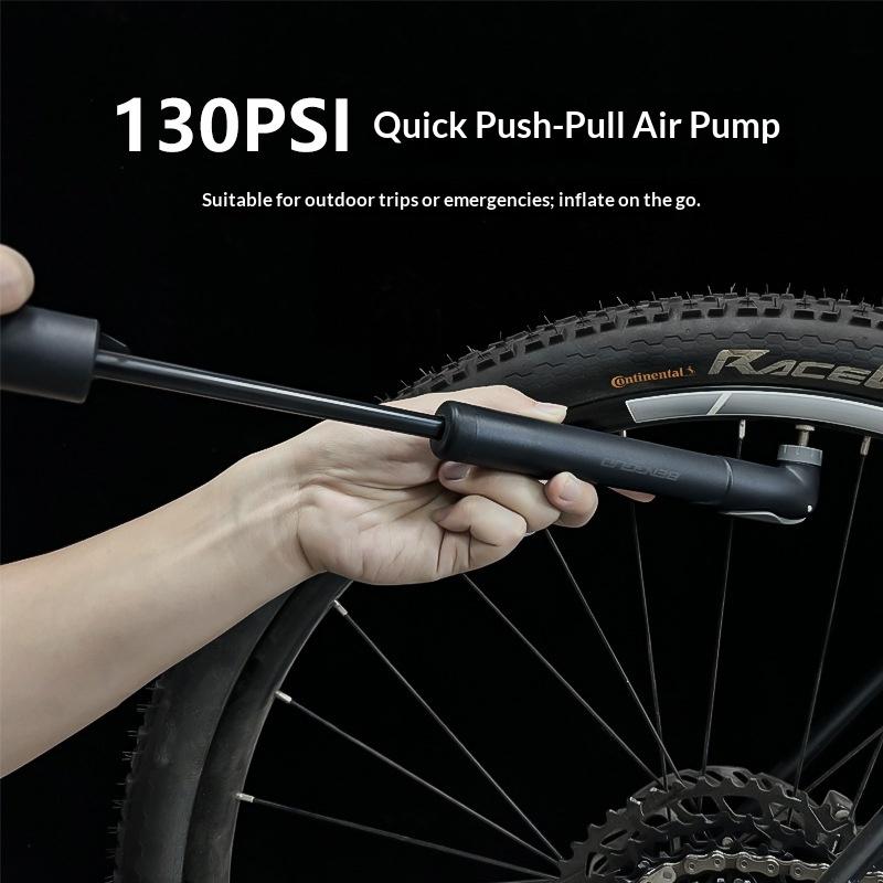 BENGGUO BG-1689 Portable Bike Pump Foldable Telescopic Mini Air Pump for Mountain Road Bike Tire Inflation High Pressure 130PSI