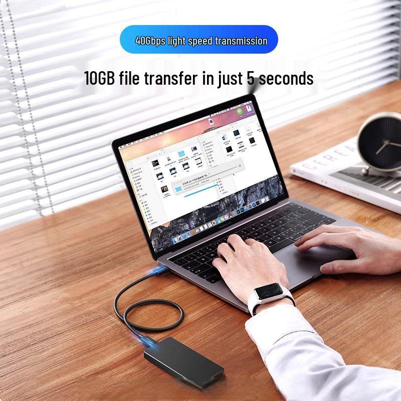 USB4 Thunderbolt 4 Type-C Data Cable, 240W Fast Charge, 40Gbps Transfer, Dual-Headed