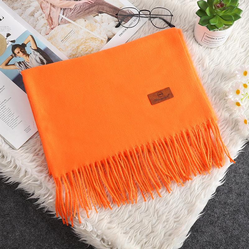 Korean Style Women's Winter Red Tassel Scarf - Imitation Cashmere Warm Gift