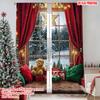 2pcs 2D Flat Printing Merry Christmas Popular Curtain Merry Christmas To Winter Scenery In Hex Machine Washable Fabric Without
