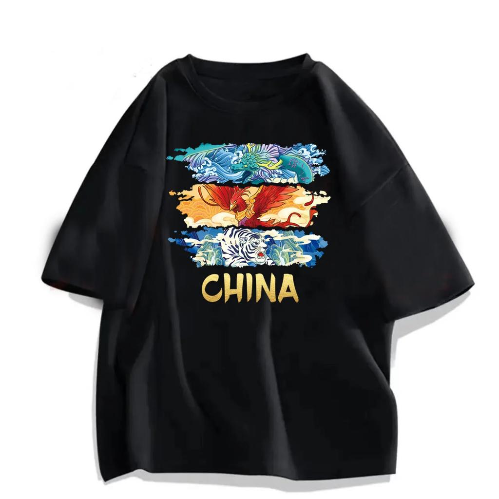 100% Cotton Summer T-shirt Trend Thin Color Breathable Casual Gothic Punk Style Harajuku Streetwear Oversize Gym Clothing