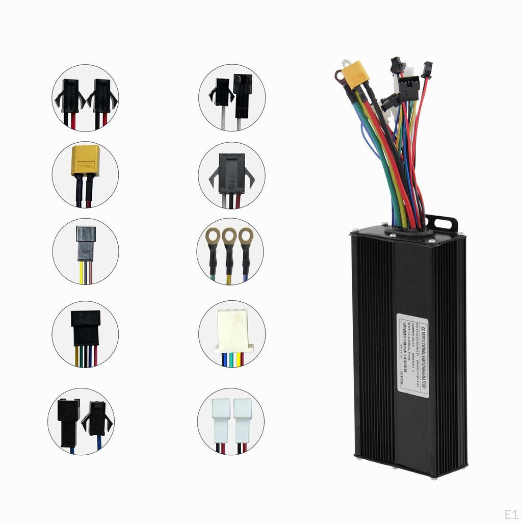 Brushless Motor Controller 3 Modes 36V 48V 52V Sturdy E Bike Hubs Conversion Alloy