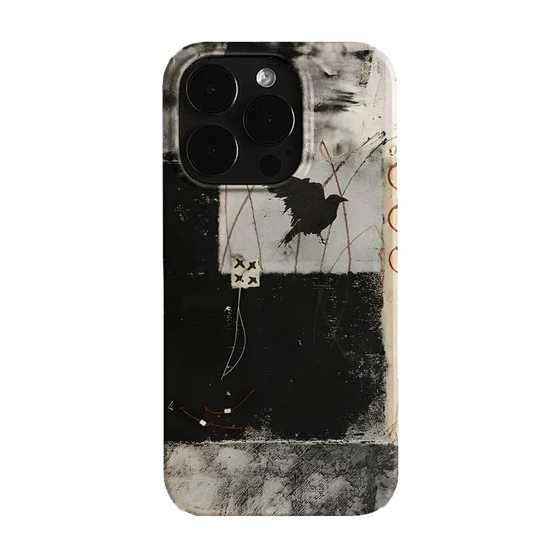 

Retro Crow Art Niche Cartoon Personalized Jelly Phone Case for iPhone 17 AIR 16 15 14 13 12 11 PRO XSMAX XR 7 8 PLUS Y2K Cover iPhone 11 Pro Max
