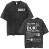 Rapper Duki ADA Tour  Vintage Washed Tshirt Men Women Clothing Hip Hop Oversized Tshirts Cotton Cozy Short Sleeve T Shirts