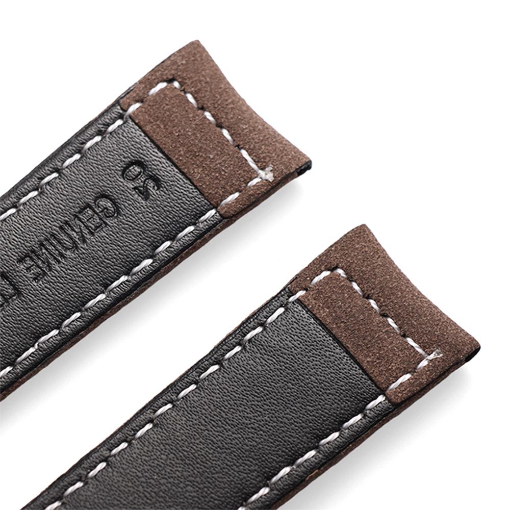 18mm 20mm 22mm 24mm High Quality Cowhide Watchband Soft Material Watch Band Wrist Strap with Silver Stainless Steel Buckle