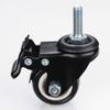 4pcs Heavy Duty Furniture Caster Wheels 180kg Load 1.5 Inch M8 Screw 40mm Chair Sofa Swivel Castors with Trolley Brake Rubber