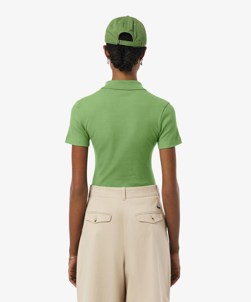 LACOSTE Women'S Slim Fit Rib Knit Polo Shirt Df5377-56G Npa