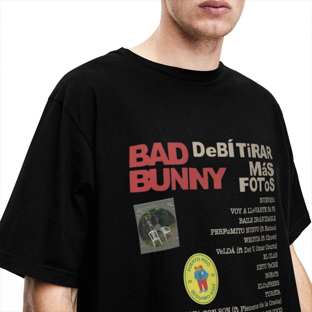 Men Women Bad Bunny DTMF Album With Bear Cartoon Debi Tirar Mas Fotos Shirt 100% Cotton Graphic Printed Tee Shirts Top Clothing