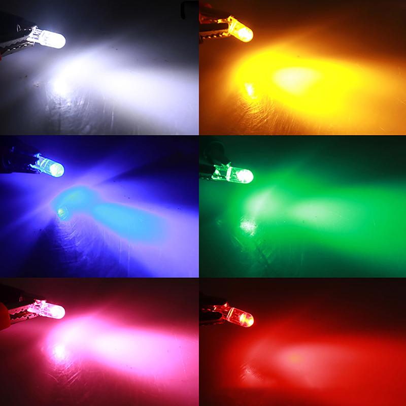 10Pcs  T5 Led Super Bright Cob Lights Wedge Dashboard Gauge Car Warning Indicator Instrument Cluster Lamp