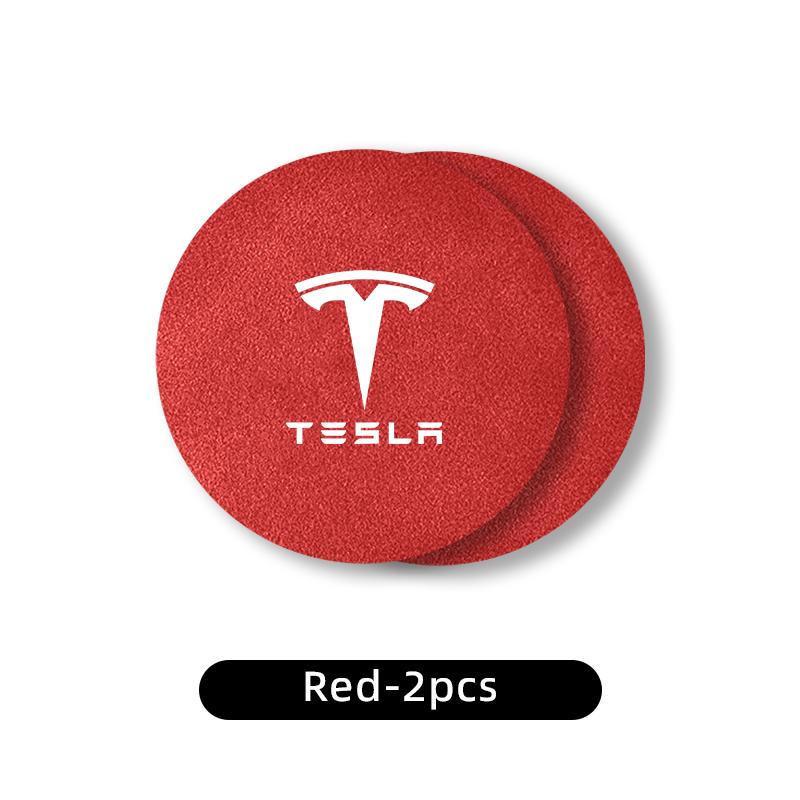 2PCS Car Coasters Water Cup Slots Non-Slip Mat Waterproof Cup Pad For Tesla Model 3 Y S X 2021 Roadster Cybertruck Juguetec