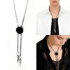 Stainless Steel Bolo Necklace With Hexagonal Pendant Detail For Lightweight Comfort In Casual And Business Settings