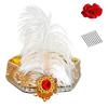 Elegant Ethnic Dance Event Hat With Feathered And Sequins For Women Stage Performances Folk Dance Costume Accessories