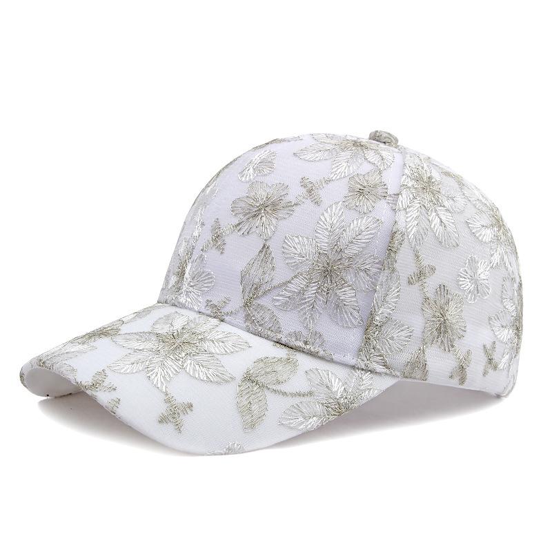 Gorra de béisbol con flores de encaje de verano, gorra transpirable para deportes al aire libre, gorra para el sol para mujeres y hombres, gorra ajustable con cierre trasero, gorras de golf y pesca