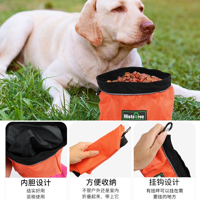 Pet folding bowl can be stored, cat and dog bowl, outdoor portable dog food basin, pet supplies