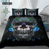 3D Skull Duvet Cover Set Colorful Skull Gothic Watercolor Tie Dye Comforter Cover Microfiber Sugar Skull Queen Size Bedding Set