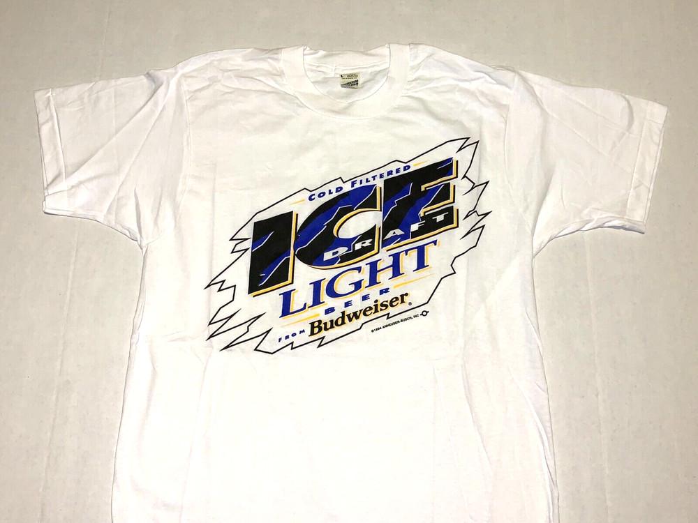 Zeldzaam! Vintage 1994 Budweiser Cold Filtered Ice Draft Light Bier T-shirt Nieuw! MED Unisex T-shirt