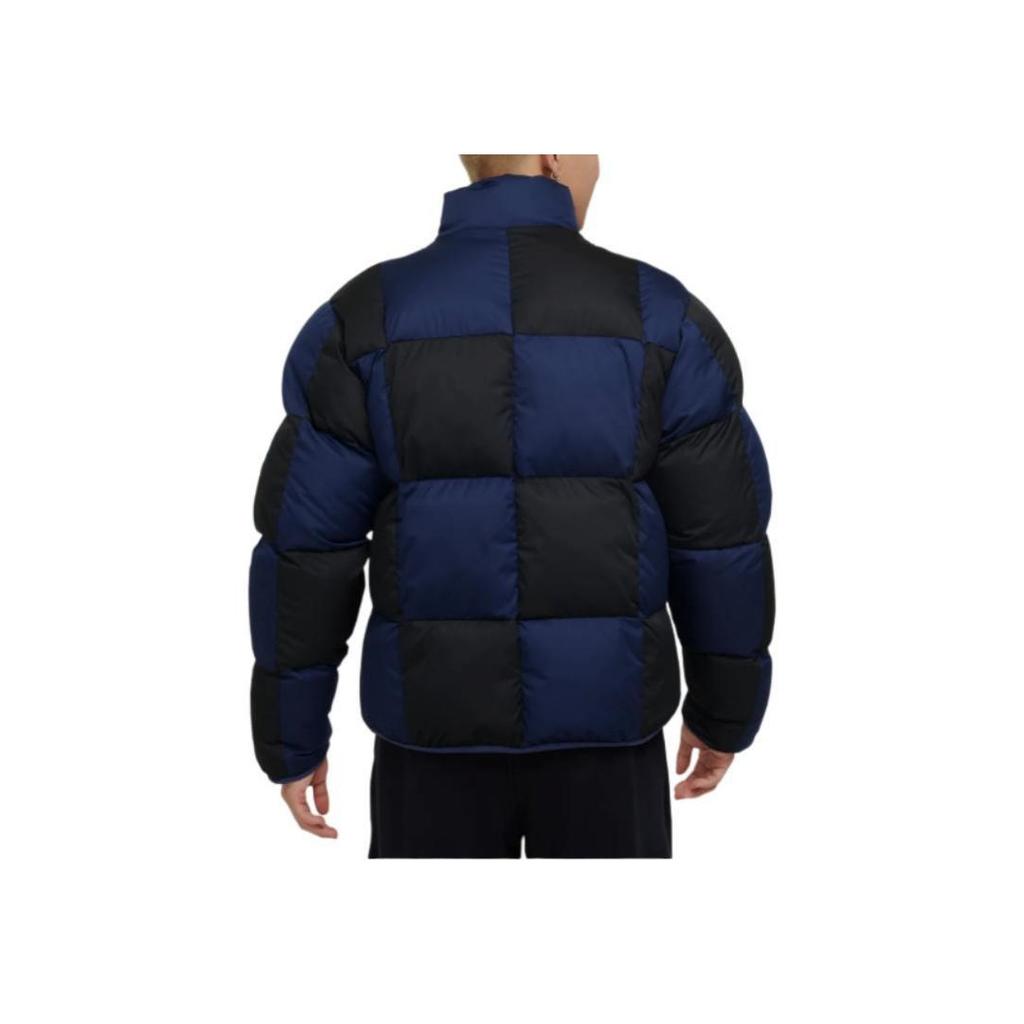 Nike Logo Embroidered Plaid Stand Collar Zip Jacket Men Jackets Blue FZ0866-410