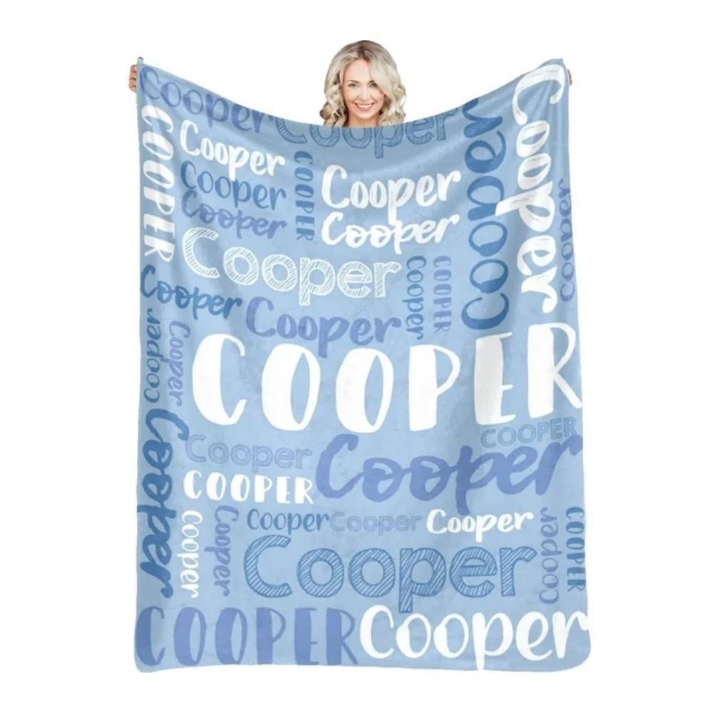 30 Colors Personalized Name Flannel Blanket For Girls Boys Letter Monochrome Customized Baby Adult Name Blanket Birthday Gift