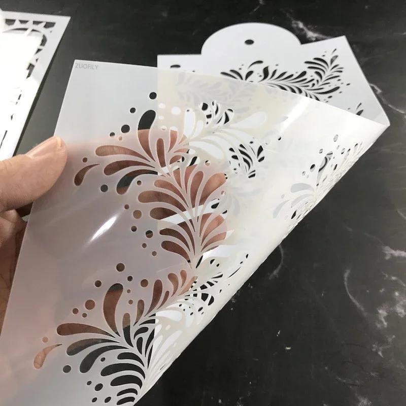 New Fondant Stencils Lace Flower Spike Pattern Style Cake Stamp Embossing Mold Wedding Cake Decoration Edge Template Baking Tool