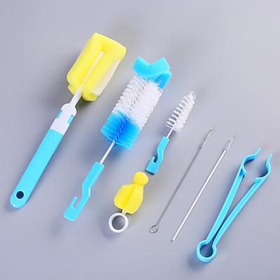 Babyflaschen-Reinigungsbürsten-Set für Säuglinge, 360° drehende Reinigungsbürste mit Schwamm für Schnuller, Becher, Schnuller-Strohhalm, Bürsten-Kit, Flaschenreinigungs-Werkzeug-Set