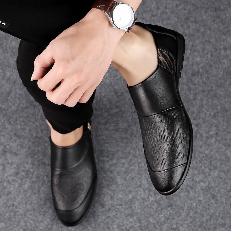 

Мужская обувь 2025 года, летняя новая мужская обувь для ног, удобная в носке, повседневная кожаная обувь, новинка, универсальная модная обувь небольшого размера из кожи, прилив 37