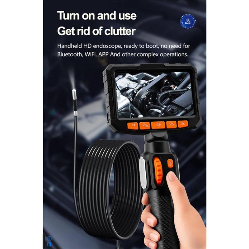 ABBP-Industrial Endoscope 4.3 Inch 360° Rotation Two-Way HD 1080P Articulating Camera Car Inspection Borescope 3.9Mm Rotary