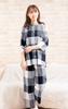 Eye Pant Open Smooth and Cool Willow Room Sizes K's Women's 3/4 Sleeve, 9/10 Pants, Front, Summer, Skin-Friendly 100% Cotton, Check, Nightwear,
