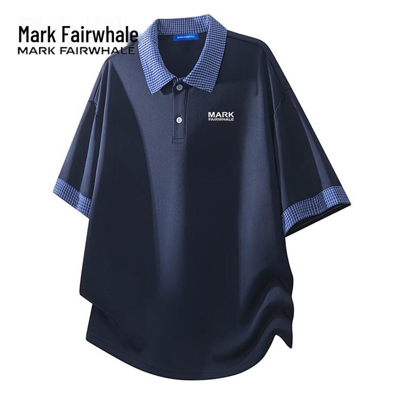 MARK FAIRWHALE Men s Summer Color-block Polo Shirt L