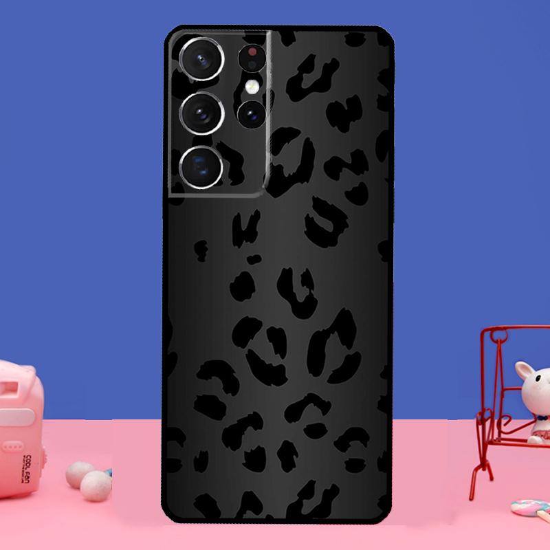 Leopard Print Black Cheetah Pattern Case For Samsung Galaxy S21 S22 Ultra S20 FE S8 S9 S10 Note 10 Plus Note 20 Ultra Coque