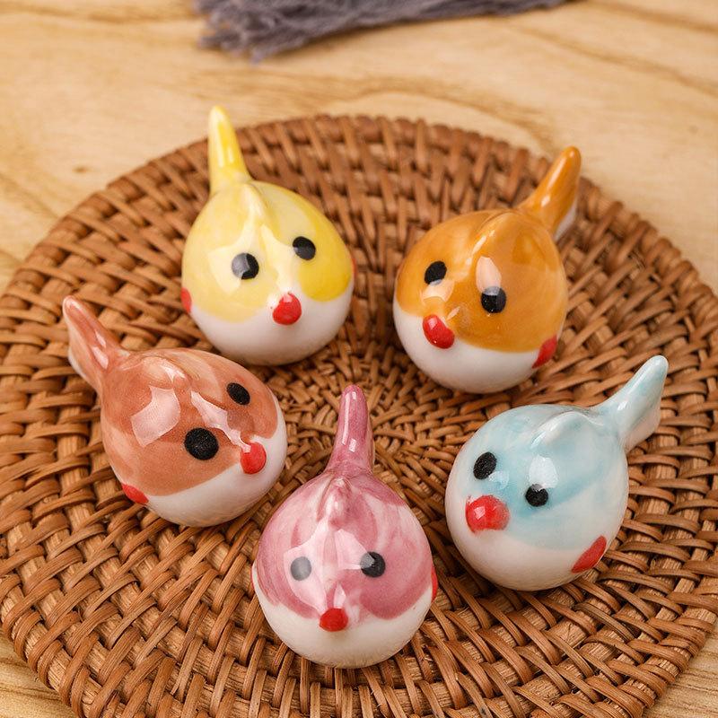 Clown Fish Shape Chopstick Holder Home Kitchen Table Decoration Ceramic Crafts Spoon Shelf Crucian Carp Puffer Fish Tea Pet