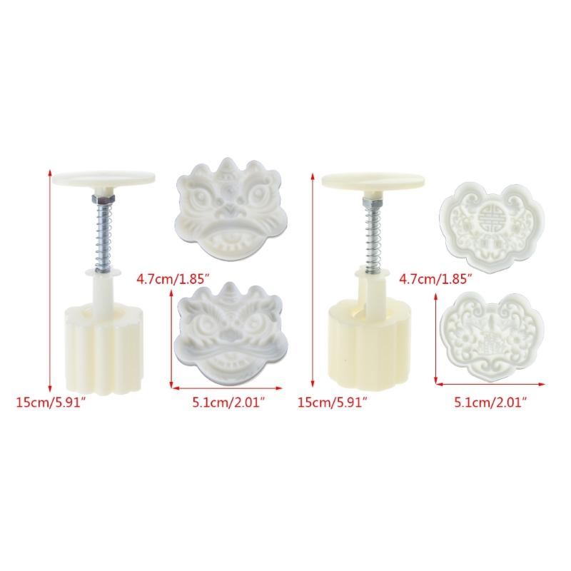 Lion/Latches Shape Mooncake Press Mold Cookie Stamps Chinese MidAutumn Moon Cake Makers Decoration Tool for DIY Cookie