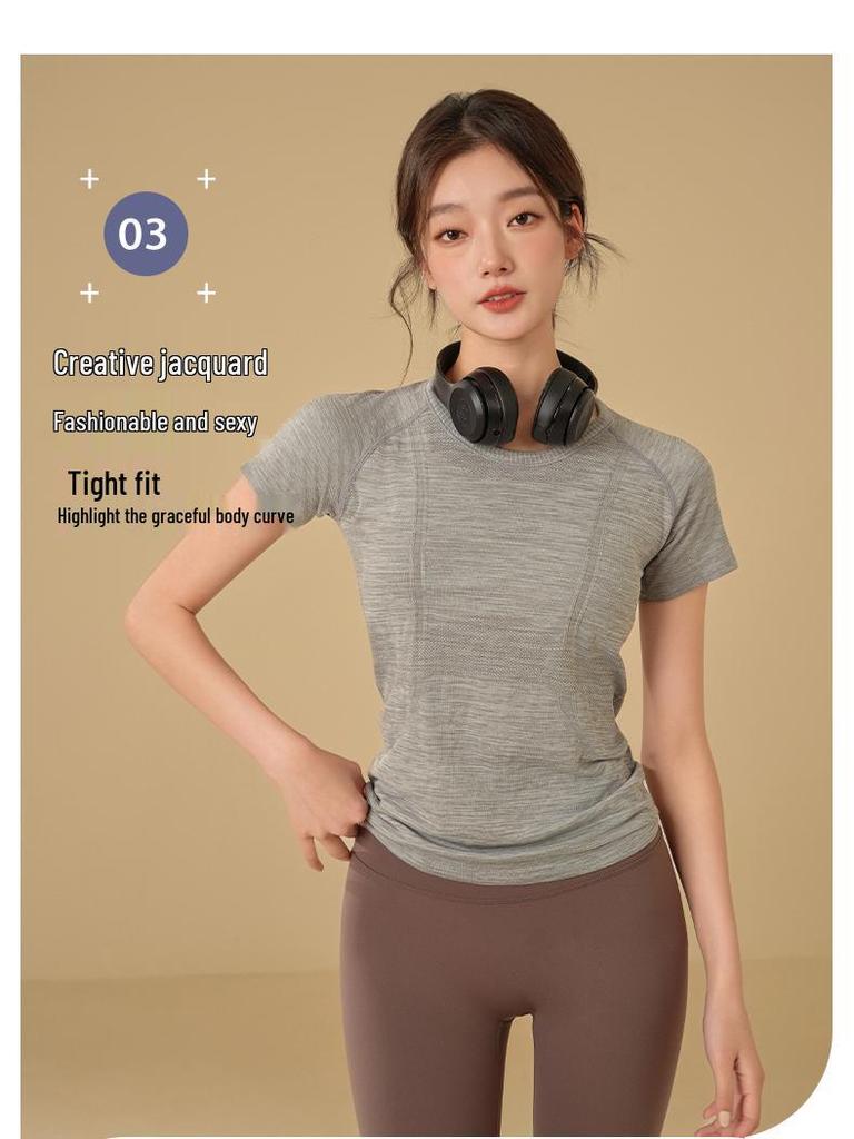 Women's Slim Fit Short Sleeve Yoga Top: Breathable, Quick-Dry Sports Wear