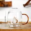 Tazza Singola in Vetro Borosilicato a Forma di Animale Cartone Animato 3D, Creativa, per la Casa, Carina, a Strato Singolo, per Ospiti in Salotto, Tazza per Succhi e Bevande Fredde
