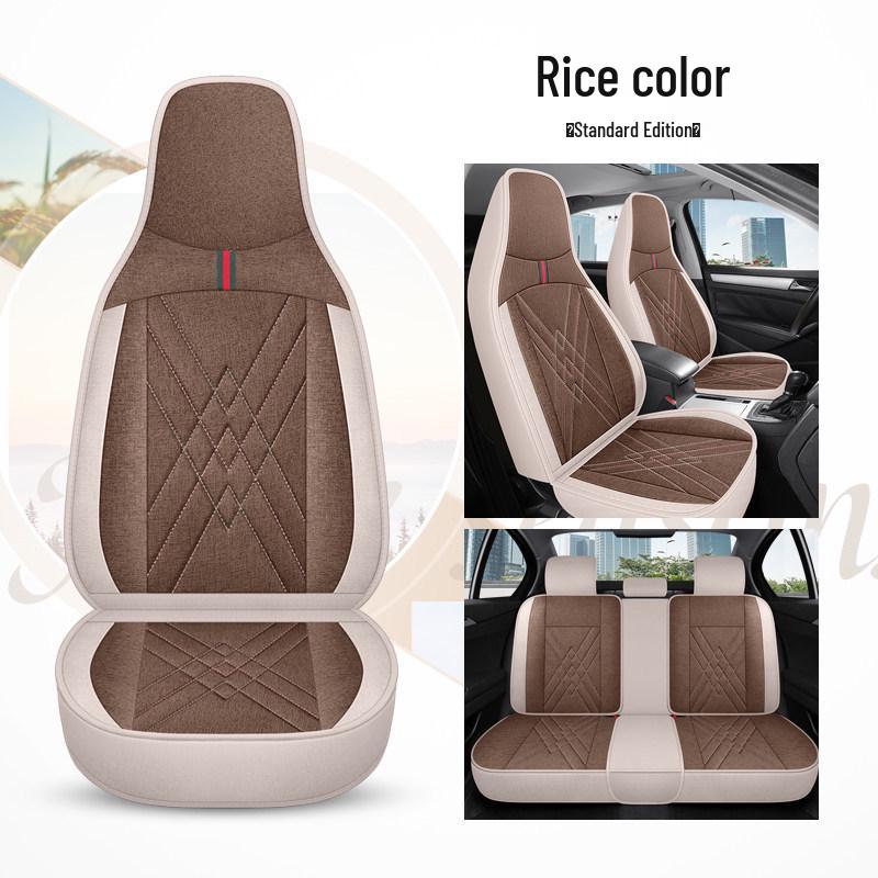 Seagull Car Seat Cushions (Models 23/24) - All-Season Linen Covers for New Energy Vehicles, Full Coverage.